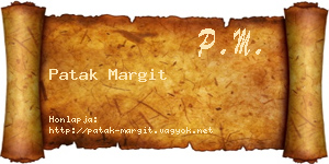 Patak Margit névjegykártya